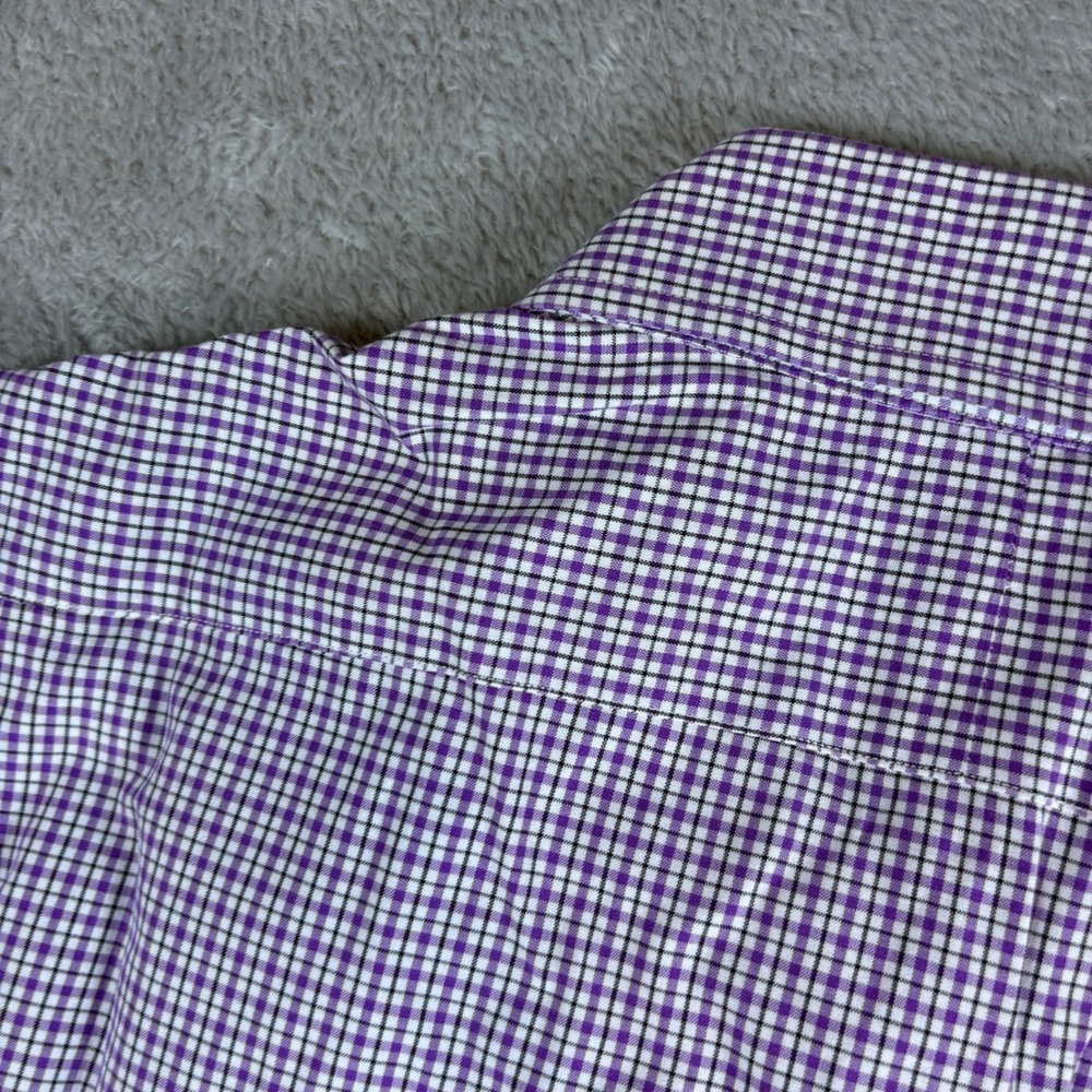 Polo Ralph Lauren Shirts Mens 15 38 Custom Fit Micro Check Purple - Picture 4 of 8